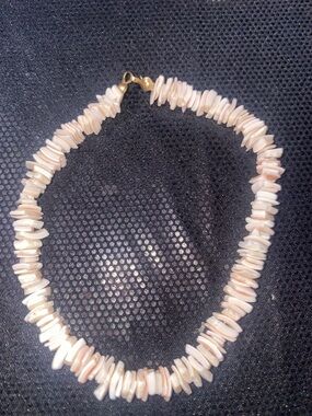 Handmade Pink Shell Chip Necklace